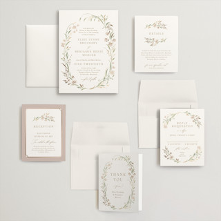 This is a spring mist wedding invitations with foil pressed by Erin L. Wilson called meadow printing on signature in grand