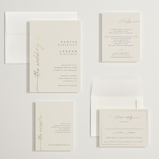 This is a linen wedding invitations with foil pressed by Pippa Shaw called silk printing on signature in grand