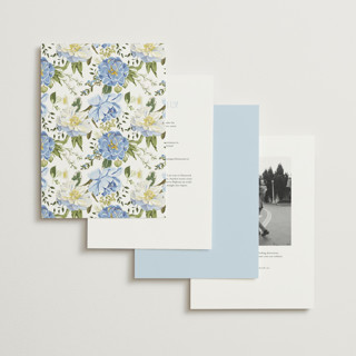 This is a azure wedding invitations with foil pressed by Susan Moyal called timeless blooms printing on signature in grand
