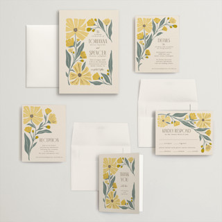 This is a buttercup wedding invitations with foil pressed by Karidy Walker called storybook garden printing on signature in grand
