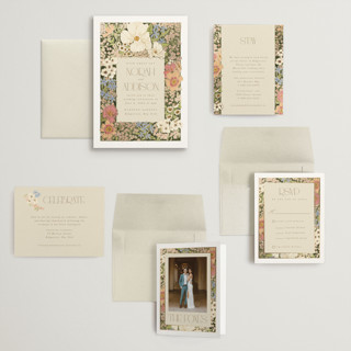 This is a sherbert wedding invitations with foil pressed by Leah Bisch called in the garden printing on signature in grand
