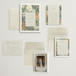 This is a twilight wedding invitations with foil pressed by Leah Bisch called in the garden printing on signature in grand