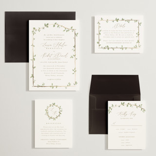 This is a ivy wedding invitations with foil pressed by Everett Paper Goods called canopy printing on signature in grand