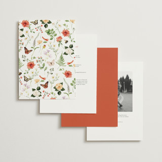 This is a verona sunset wedding invitations with foil pressed by Sarah Knight called fleur printing on signature in grand