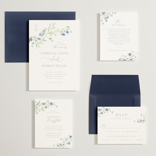 This is a aquamarine wedding invitations with standard by Everett Paper Goods called sweeping meadow printing on signature in grand