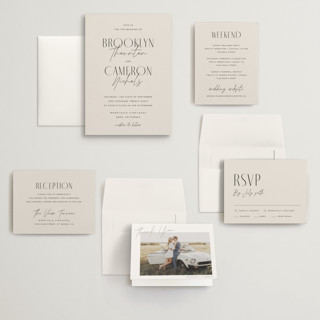 This is a linen wedding invitations with standard by Kelly Schmidt called arabilla overlap printing on signature in grand