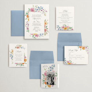 This is a tropical wedding invitations with standard by Itsy Belle Studio called floral pop printing on signature in grand