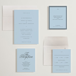 This is a sky wedding invitations with standard by Blustery August called tarte tatin printing on signature in grand