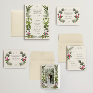 This is a lime wedding invitations with standard by Elly called tropical garden printing on signature in grand