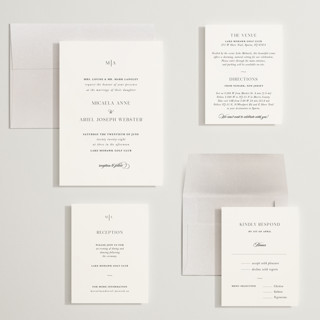 This is a obsidian wedding invitations with standard by Lucrecia Caporale called classic & timeless printing on signature in grand