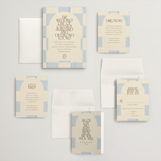 This is a ivory wedding invitations with standard by Baumbirdy called checker wash printing on signature in grand
