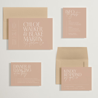 This is a terracotta wedding invitations with standard by Kelly Schmidt called overlap printing on signature in grand
