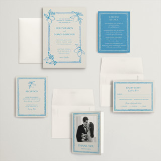 This is a ocean wedding invitations with standard by Pati Cascino called mediterraneo printing on signature in grand