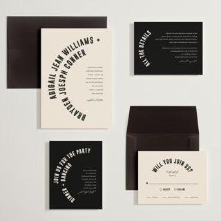 This is a cream wedding invitations with standard by Pixel and Hank called spin printing on signature in grand