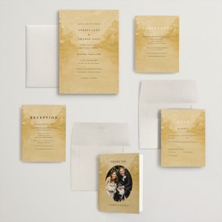 This is a sunrise wedding invitations with standard by Lindsay Megahed called silhouette printing on signature in grand