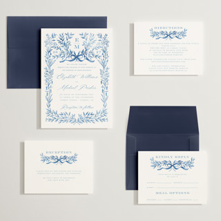 This is a cobalt wedding invitations with standard by Petra Kern called royal printing on signature in grand