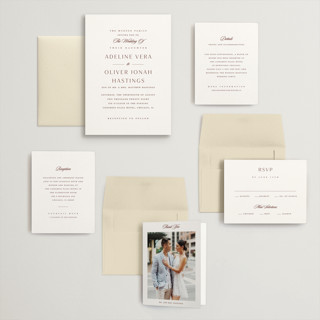 This is a claret wedding invitations with standard by Stacey Meacham called classic decorum printing on signature in grand
