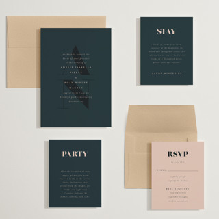 This is a midnight wedding invitations with standard by Up Up Creative called centro printing on signature in grand