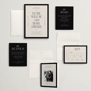 This is a suit wedding invitations with standard by Pixel and Hank called threaded printing on signature in grand