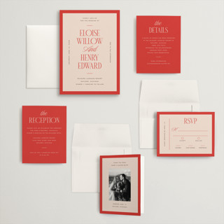 This is a cherry wedding invitations with standard by Pixel and Hank called threaded printing on signature in grand