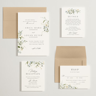 This is a lily wedding invitations with standard by Everett Paper Goods called fleur printing on signature in grand