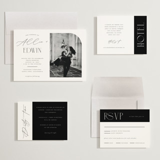 This is a pearl wedding invitations with standard by Christie Garcia called everly printing on signature in grand