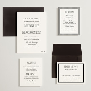 This is a silk wedding invitations with standard by Kelly Schmidt called formal minimalist printing on signature in grand