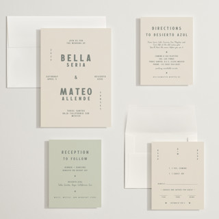 This is a sage brush wedding invitations with standard by Ani Somi called coyota printing on signature in grand