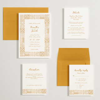 This is a amber wedding invitations with standard by Selima Akhter called tribal rythm printing on signature in grand