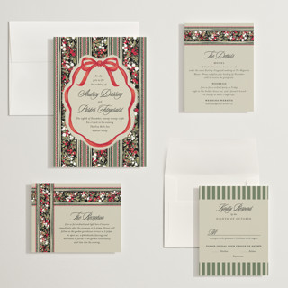 This is a ruby wedding invitations with standard by Jackie Crawford called holiday ribbon printing on signature in grand