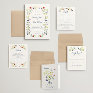 This is a ivory wedding invitations with standard by frau brandt called wildflower romance printing on signature in grand