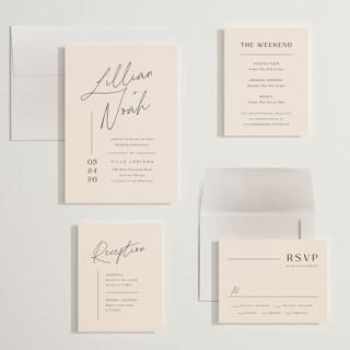 This is a creampuff wedding invitations with standard by Carolyn MacLaren called modern aligned printing on signature in grand