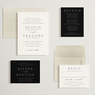 This is a lily wedding invitations with standard by Hooray Creative called classy type printing on signature in grand