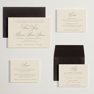 This is a oreo creme wedding invitations with standard by Design Lotus called wonderful tonight printing on signature in grand