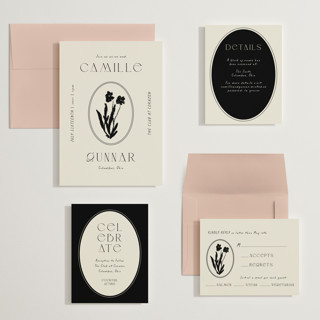 This is a onyx wedding invitations with standard by Alaina Cherup called la graine printing on signature in grand