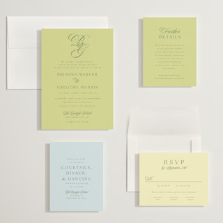 This is a chartreuse wedding invitations with standard by Everett Paper Goods called carlyle printing on signature in grand