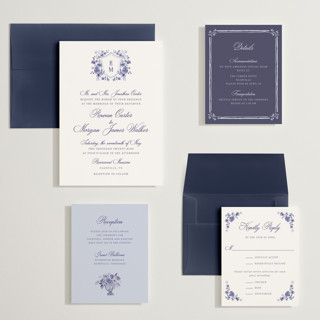 This is a plum wedding invitations with standard by Cass Loh called blooming crest printing on signature in grand