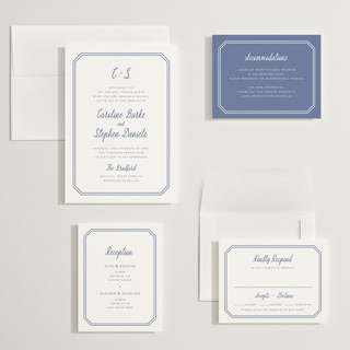 This is a blueberry wedding invitations with standard by Carolyn MacLaren called deluxe printing on signature in grand