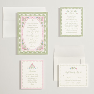 This is a garden wedding invitations with standard by Creo Study called folk garden printing on signature in grand