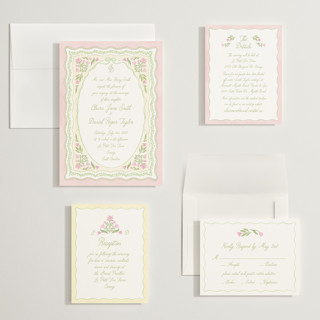 This is a rosebud wedding invitations with standard by Creo Study called folk garden printing on signature in grand