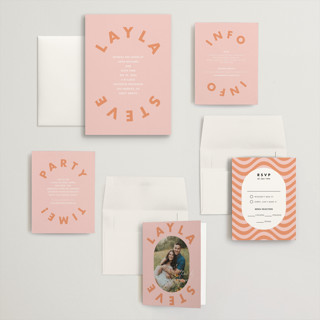 This is a candy wedding invitations with standard by Catherine Culvenor called bubblegum printing on signature in grand