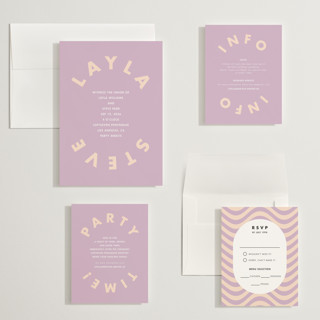 This is a wisteria wedding invitations with standard by Catherine Culvenor called bubblegum printing on signature in grand