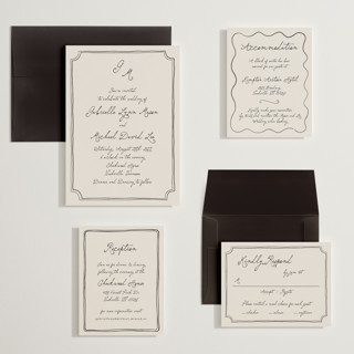 This is a vintage wedding invitations with standard by Kelly Watkins called felicity printing on signature in grand
