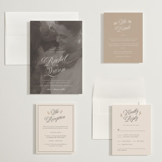 This is a ivory wedding invitations with standard by Paper Raven Co. called vintage romance printing on signature in grand