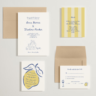 This is a cobalt wedding invitations with standard by Helena Vitto called amore mio printing on signature in grand