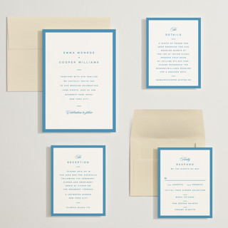 This is a cerulean wedding invitations with standard by Kristie Kern called the emma printing on signature in grand