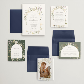 This is a garden wedding invitations with standard by Itsy Belle Studio called aster printing on signature in grand