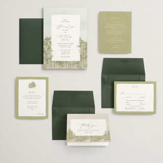 This is a lake wedding invitations with standard by Robert and Stella called aspen printing on signature in grand