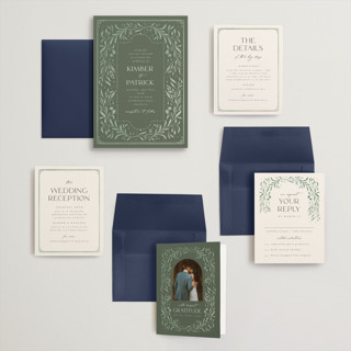This is a sage wedding invitations with standard by Ashley DeMeyere called porcelain printing on signature in grand