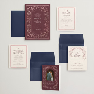 This is a bordeaux wedding invitations with standard by Ashley DeMeyere called porcelain printing on signature in grand